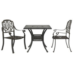 Berkfield 3 Piece Bistro Set Bronze Cast Aluminium