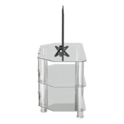 "Avf Classic 60Cm Glass Corner Tv Stand With Cable Management For Tvs Up To 32"" - Clear & Chrome" - thumbnail 6