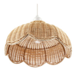 Happy Homewares Handwoven Natural Rattan Pendant Light Shade With Scalloped Edge - thumbnail 5