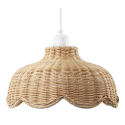 Happy Homewares Handwoven Natural Rattan Pendant Light Shade With Scalloped Edge - thumbnail 4