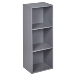 Urbn-Living Urbnliving Height 79.5Cm 3 Tier Wooden Bookcase Shelving Colour Grey Display Storage Shelf Unit Wood - thumbnail 1