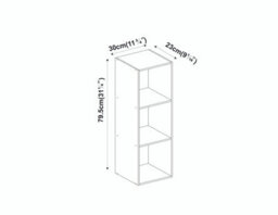 Urbn-Living Urbnliving Height 79.5Cm 3 Tier Wooden Bookcase Shelving Colour Grey Display Storage Shelf Unit Wood - thumbnail 4