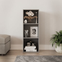 Urbn-Living Urbnliving Height 79.5Cm 3 Tier Wooden Bookcase Shelving Colour Grey Display Storage Shelf Unit Wood - thumbnail 3
