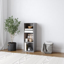 Urbn-Living Urbnliving Height 79.5Cm 3 Tier Wooden Bookcase Shelving Colour Grey Display Storage Shelf Unit Wood - thumbnail 2