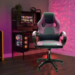 Balck & Purple Luxury Executive Racing Gaming Office Chair Lift Swivel Computer Desk Chairs - thumbnail 6