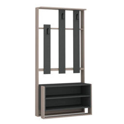 Decortie Modern Chester Wall-Mounted Hall Tree 180(H) Cm Mocha Grey Anthracite Grey - thumbnail 2