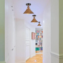 Semi Flush Mount Lighting For Bedroom Livingroom Kitchen With E27 Holder 22Cm Cone Lampshade Easy Fit Durable Metal No Bulb - thumbnail 4