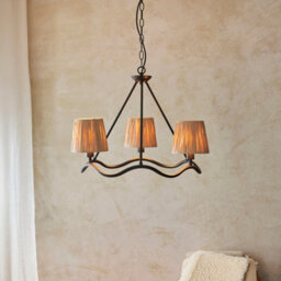 Luminosa Lighting Luminosa Wriggle Multi Arm Pendant Ceiling Light Matt Black, Natural Raffia, 3X E14 - thumbnail 2