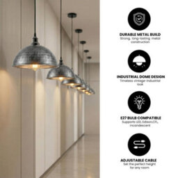 Ledsone Metal Ceiling 21Cm Pendant Light - Easy Fit Light E27 - Modern Ceiling Lighting - thumbnail 6