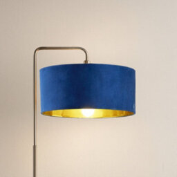 CGC Lighting Cgc Kyra Brushed Nickel Angled Floor Lamp With Navy 45Cm Velvet Lampshade - thumbnail 3