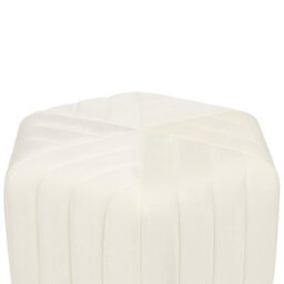 Beliani Ottman Glamour Off-White Velvet Hexagonal Pouffe 53 X 48 X 29 Cm - Footstool For Living Room - thumbnail 3