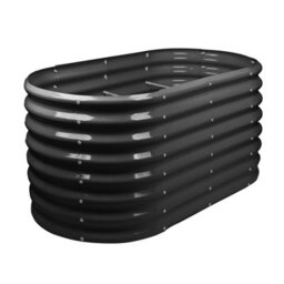 Harbour Housewares Raised Garden Beds - 2X Anthracite Rounded Bottomless Metal Bed Galvanised Steel Planter Box 120 X 60 X 60Cm - thumbnail 7