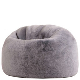 Icon Cuddle Cushion And Kids Kingston Rabbit Faux Fur Classic Bean Bag, Light Grey - thumbnail 6