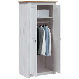 Berkfield Stylish Wardrobe White 80X50X171.5 Cm Solid Pine Panama Range - thumbnail 1