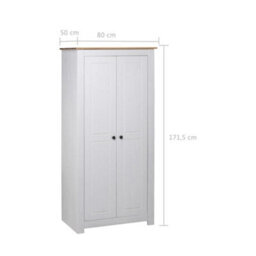 Berkfield Stylish Wardrobe White 80X50X171.5 Cm Solid Pine Panama Range - thumbnail 6