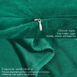 Ameha Green Plain Velvet Cushions Set, 18X18 Inch, Includes 4 Filled Cushions & 4 Covers, Breathable & Anti Allergic - thumbnail 6