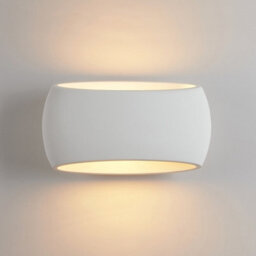 Harper Living Wall Lights,  Indoor Wall Sconce Lamp With White Oval Ceramic Shade, Plaster Wall Light For Bedroom, Living Room