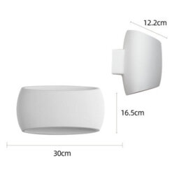 Harper Living Wall Lights,  Indoor Wall Sconce Lamp With White Oval Ceramic Shade, Plaster Wall Light For Bedroom, Living Room - thumbnail 6