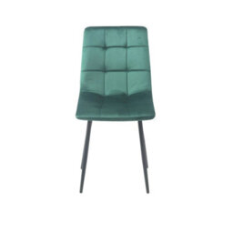 Urbn-Living Urbnliving 80Cm Oak Square Table With 4 Green Velvet Chairs  - thumbnail 7