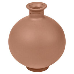 Urbn-Living Urbnliving 2.5L Terracotta Large Round Glass Opera Ball Vase Ceramic Look Ornament Living Room Home Decor - thumbnail 3