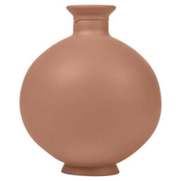 Urbn-Living Urbnliving 2.5L Terracotta Large Round Glass Opera Ball Vase Ceramic Look Ornament Living Room Home Decor - thumbnail 2
