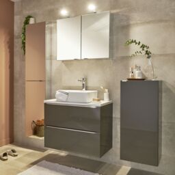 GoodHome Imandra Compact Matt Mirror Effect Double Bathroom Cabinet Mirrored (H)600mm (W)800mm - thumbnail 7