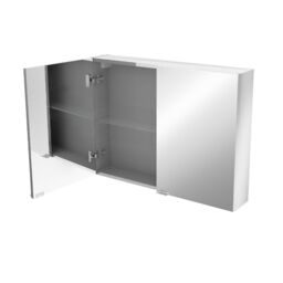 GoodHome Imandra Compact Matt Mirror Effect Double Bathroom Cabinet Mirrored (H)600mm (W)800mm - thumbnail 3