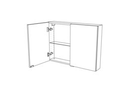 GoodHome Imandra Compact Matt Mirror Effect Double Bathroom Cabinet Mirrored (H)600mm (W)800mm - thumbnail 8