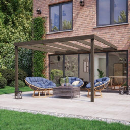Rutland County Garden Furniture Wall Mounted Box Pergola - Wood - L240 X W480 X H270 Cm - Rustic Brown
