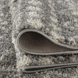 The Rugs Soft Moroccan Diamond Shaggy Rugs And Runners High Pile Grey And Ivory Living Room Kitchen Hallway 1010 - thumbnail 8