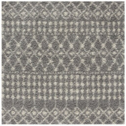 The Rugs Soft Moroccan Diamond Shaggy Rugs And Runners High Pile Grey And Ivory Living Room Kitchen Hallway 1010 - thumbnail 1