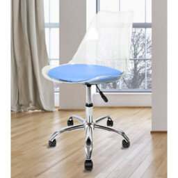 Fusion Living Soho Clear Plastic Dining Chair With Swivel Base Blue - thumbnail 7