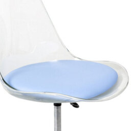 Fusion Living Soho Clear Plastic Dining Chair With Swivel Base Blue - thumbnail 6