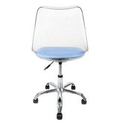 Fusion Living Soho Clear Plastic Dining Chair With Swivel Base Blue - thumbnail 5