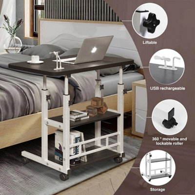 Adjustable Height Wheeled Laptop Stand Rolling Computer Desk - image 1