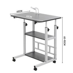 Adjustable Height Wheeled Laptop Stand Rolling Computer Desk - thumbnail 2
