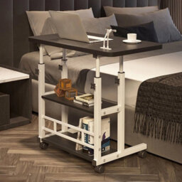 Adjustable Height Wheeled Laptop Stand Rolling Computer Desk - thumbnail 3