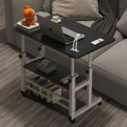 Adjustable Height Wheeled Laptop Stand Rolling Computer Desk - thumbnail 5