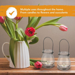 volila 12 Hanging Tealight Holders Clear Glass Candle Holders For Indoor & Outdoor Ambiance - Decorative For Home & Garden - thumbnail 3