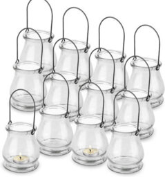volila 12 Hanging Tealight Holders Clear Glass Candle Holders For Indoor & Outdoor Ambiance - Decorative For Home & Garden - thumbnail 1
