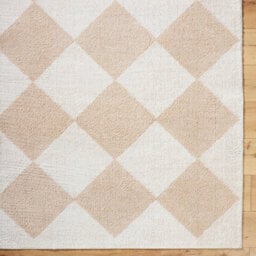 Livabliss Fossay Shaggy-Washable Beige High Pile Diamond Living Bedroom Rug 160 X 213 Cm Easy Care, Non Shedding - thumbnail 7