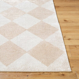 Livabliss Fossay Shaggy-Washable Beige High Pile Diamond Living Bedroom Rug 160 X 213 Cm Easy Care, Non Shedding - thumbnail 5
