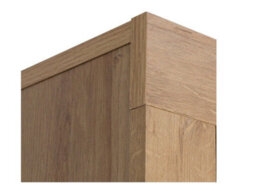 Impact Furniture Compact Storage Sideboard 4 Door Cabinet Cupboard White Gloss Oak Effect Balder - thumbnail 9