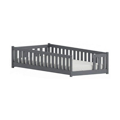 Arte Zoya Graphite 90 X 190Cm Single Low Bed - Foam/bonnell Mattress Included - image 1