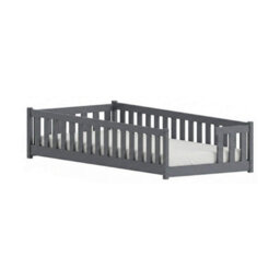 Arte Zoya Graphite 90 X 190Cm Single Low Bed - Foam/bonnell Mattress Included - thumbnail 1