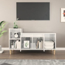 Berkfield Tv Cabinet High Gloss White 100X35X55 Cm Engineered Wood - thumbnail 3