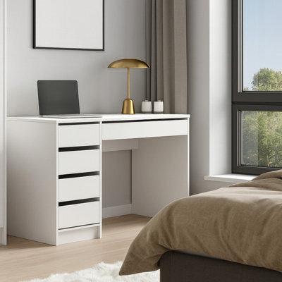 Ada Desk Sturdy Laminated Board Construction With Durable Abs Edging White Gloss - image 1