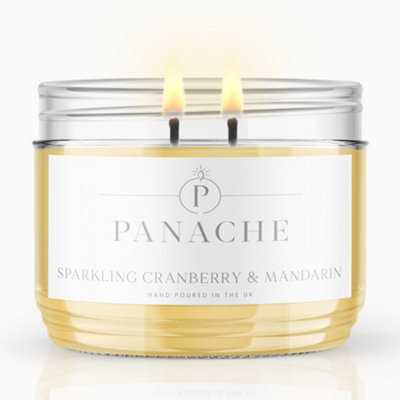 Panache Sparkling Cranberry & Mandarin Scented Candle - Double Wick - Festive Citrus Scent - image 1