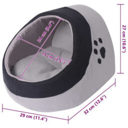 Vidaxl Cat Cubby Grey And Black M - thumbnail 3