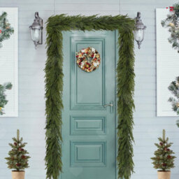 Amorly Artificial Real Touch Norfolk Pine Garland, 2.2M Faux Winter Greenery, Decorative Garland For Mantle, Fireplace Table Xmas Styling - thumbnail 7